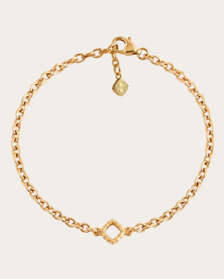 Bracciale Unisex Siklah in cordino colore oro con nodi in oro giallo
