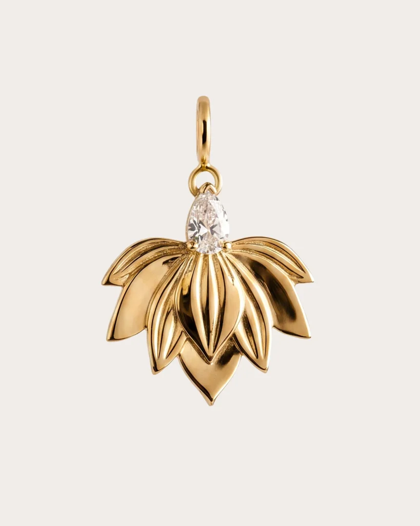 Charm Incanto Siklah in oro — fiore con zircone