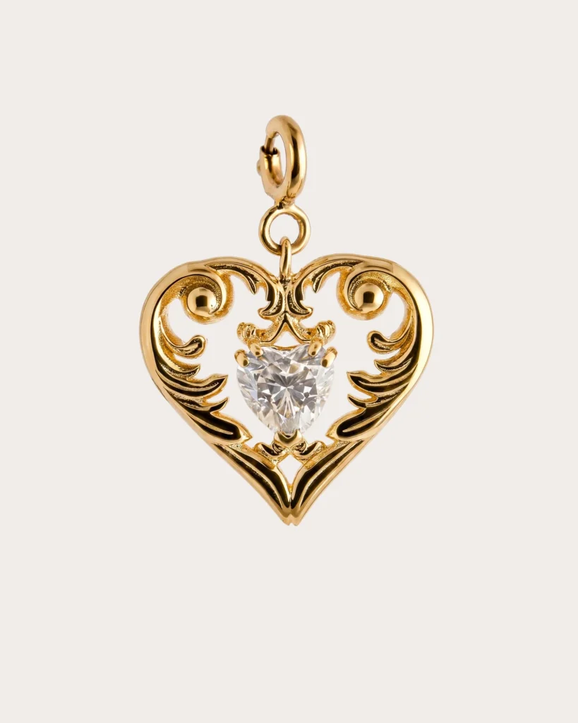 Charm Passione Siklah in oro — cuore con zircone